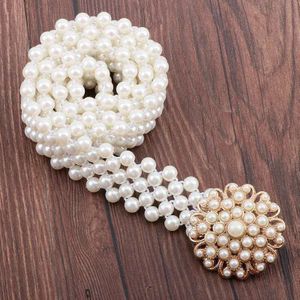 Koreaanse Mode Jurk met Diamant Ingelegd met dame Parel Riem Riemen Taille Elastische Vrouwen Luxe Vrouwen Harajuku