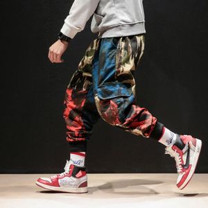 Mannen Joggers Штаны Мужские Man Hip Hop Camo Cargo Broek Mannelijke Fashions Streetwear Punk Camouflage Broek LBZ112