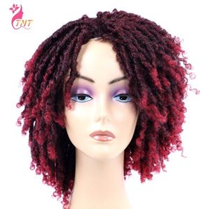 Krullend Dreadlock Pruik Korte Twist Synthetisch Gevlochten Pruiken Ombre Afro Korte Krullend Synthetische Pruik Mannen Vrouwen Mode Roll Twist Pruiken