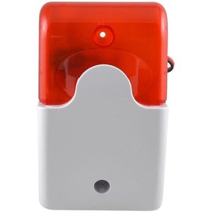 ! 9-12V Mini Indoor Bedrade Sirene Met Rood Licht Sirene Flash Sound Home Security Alarm Strobe Systeem 110dB