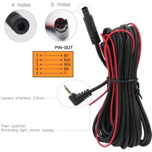 5pin 2.5mm jack Auto RCA AUTO Reverse Rear View Parking Camera Video Kabel Achteruitkijkspiegel met Video Trigger Auto Accessoires draad