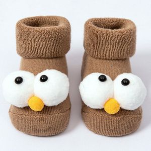 Winter Cartoon Grote Ogen Baby Sokken Vloer Antislip Peuter Baby Voet Sokken
