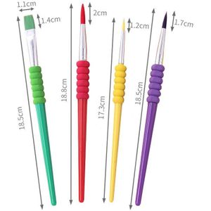 Nylon Haar Olieverf Penselen 4 Stks/set Plastic Handvat Aquarel Verf Pen Kinderen Levert Snoep Kleur