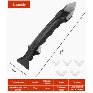 5 In1 Siliconen Remover Glas Lijm Schraper Trimmen Metalen Schraper Siliconen Spatel Verwijderen Lijm Apparaat Schoonheid Naad Schone Hand Tool