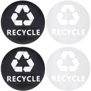 4 STUKS PVC Vuilnisbak Prullenbak Recycle Symbool Stickers Waterdicht Window Car Truck Recycle Mark Stickers