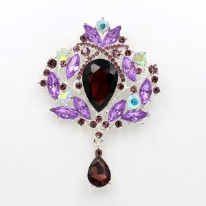 Weimanjingdian Brand Grote Crystal Teardrop Broche Pins Voor Vrouwen Of Bruiloft In Zilver Kleur Of Gouden Kleuren