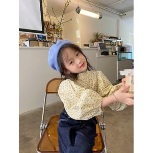 2-8T Peuter Kid Kleding Bloem Shirts Voor Meisjes Elegante Lange Mouwen Losse Bloemen Meisjes Blouses Leuke Zoete streetwear Outfit