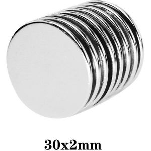 2/5/10/20/50/100Pcs 30X2 Mm Zoeken Grote Diameter Magneet 30Mm X 2 Mm Bulk Ronde Magnetische Magneet 30X2 Mm Neodymium Magneten Disc 30*2