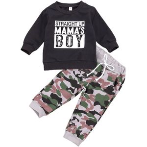 1-3Years Baby Jongens Lange Mouw Trui + Camouflage Afdrukken Broek Kleding Set