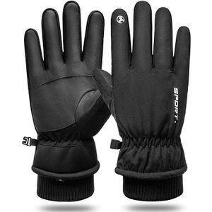 Waterdicht Sneeuw Ski Handschoenen Mannen Vrouwen Winter Warm Fietsen Wandelen Snowboard Handschoenen Plus Fluwelen Dikker Outdoor Sport Handschoenen Zwart