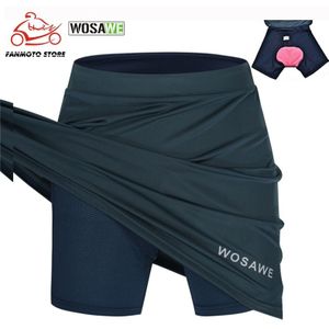 Wosawe Vrouwen Fietsen Motorfiets Rok Racefiets 2 In1 Shorts Met Gel Paded Non-Verwijder Ondergoed Biker Riding Rokken underpant