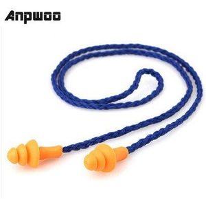 Anpwoo 10Pcs Zachte Siliconen Snoer Oordoppen Oren Protector Herbruikbare Gehoorbescherming Ruisonderdrukking Oordopjes Oorbeschermer