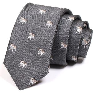 Mens Grey 6Cm Stropdas Animal Print Mannelijke Mode Formele Hals Band Pak Stropdas Geweldig Voor Party werk Geschenkdoos