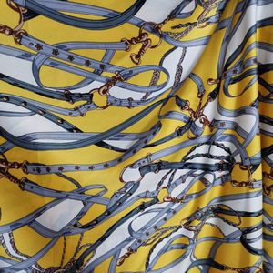 Vintage Jurk satijn Ketting Riem bedrukte stof patchwork shirt sjaal textiel polyester