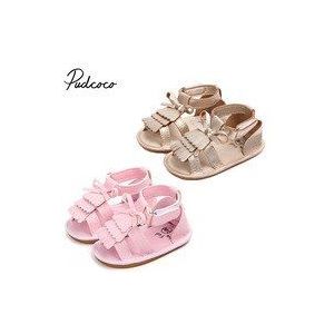 Pudcoco Zomer Peuter Baby Meisjes Zachte Pu Sandalen Strik Kwasten Prinses Party Glinsteren Schoenen 0-18 M