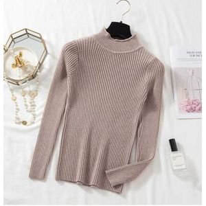 Herfst Winter Dikke Trui Coltrui Geribbelde Vrouwen Truien Trek Femme Jumper Slim Zachte Warme Gebreide Truien