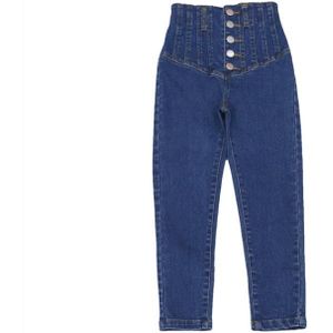 Meisjes Denim Broek Kinderen Dunne Broek Kida Half Broek Elastische Taille Broek 4-14Y Ws1797