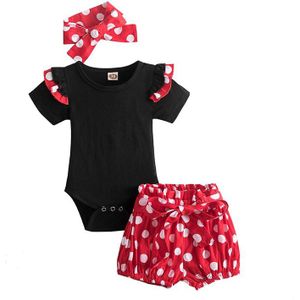 Baby Meisjes Stippen Sets 1 2 Jaar Oud Verjaardag Party Kostuum Romper Tops Shorts Broek 3Pcs Baby 12M 24M Kleding Outfits