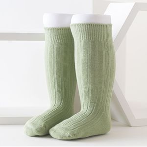 Herfst Winter Baby Knie Hoge Lange Katoen Effen Kleur Streep Gebreide Sokken Been Warm Voor 0-3Y Kids Zuigelingen Peuters Meisjes jongens