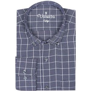 Mannen Shirt Lange Mouwen Plaid Gestreepte Oxford Enkele Pocket Button-Down Geruite Bovenkleding Casual Shirts Varetta Turkije