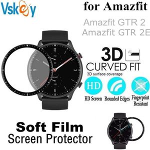 10Pcs 3D Gebogen Zachte Fibre Screen Protector Voor Amazfit Gtr 2 Volledige Dekking Amazfit Gtr 2E Beschermende Film (geen Gehard Glas)