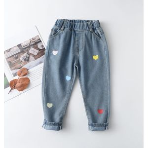 Bear Leader Kids Casual Jeans Herfst Meisjes Jongens Hart Print Jeans Kinderen Mode Leggings Losse Broek Voor 2 6 Jaar