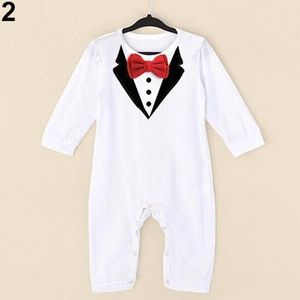 Peuter Jongens Gentleman Pak Lange Mouwen Baby Jumpsuit Pasgeboren Kleding Kinderen Casual Sets Baby Kids Kleding Voor 1 2 Jaar