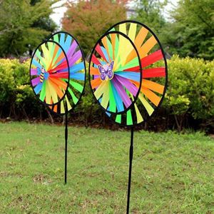 1Pc Kleurrijke Polyester Wiel Windmolen Voor Kinderen Outdoor Activiteiten En Tuin Decoratie Kids Windmolen Speelgoed