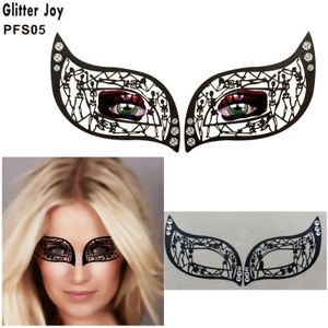 PFS05 1Pc Black Lace Eye Patch Vorm Of Knipperlicht Stijl Masker Sticker Geïnspireerd Door Halloween Party Of Kostuum Bal als Body Art Decor