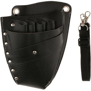 Pu Leer Haar Schaar Holster Pouch Met Riem Voor Kappers Kapper, Zwart