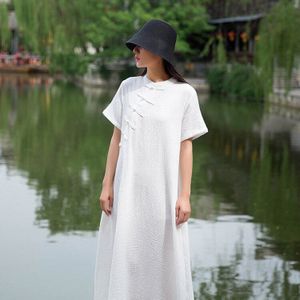 Chinese Mode Cheongsams Voor Vrouwen Vintage Qipao Lange Party Trouwjurk Katoen Linnen Hanfu Traditionele China Stijl Kleding