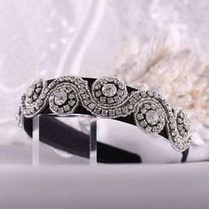 Trixy S10-FG Mode Jeweled Haarband Barokke Hoofdband Luxe Silver Clear Crystal Haarband Sparkly Vrouwen Haar Accessoires