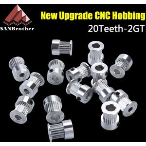 Cnc Hobbing 20 Tanden 2GT Tandriemschijf Boring 4/5/6/8Mm Voor GT2 Open Synchrone riem Breedte 6Mm/10Mm Kleine Backlash 20 Tanden 20 T
