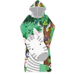Kinderen Leuke Animal Print Microfiber Wetsuit Veranderende Gewaad Strand Poncho Handdoek Sneldrogend Badhanddoeken Met Hooded Beachwear