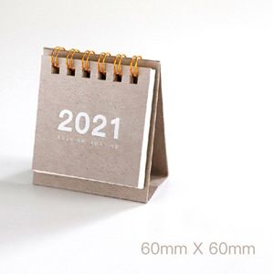 2021Mini Desktop Papier Eenvoudige Effen Kleur Eenvoudige Kalender Dual Dagelijks Scheduler Tafel Planner Jaarlijks Agenda Organisator