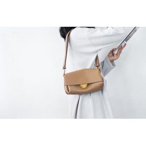 Lederen Vrouwen Tas Dames Schouder Messenger Bags Handtas Beige Flap Eenvoudige Mode Vrouwtjes Crossbody Tas