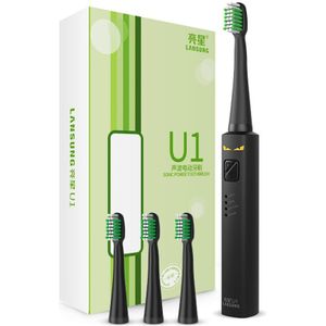 Lansung Elektrische Sonische Tandenborstel Volwassen Huishoudelijke 3 Reiniging Modus Usb Opladen Zachte Tandenborstel Met 4 Stuks Vervanging Heads