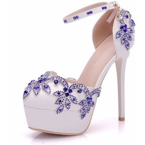 Platform Vrouwen Sandalen Dunne Hoge Hak Sexy Zomer Schoenen Sandalen Dames Slingback Rhinestone Schoenen Big Size 34-41 XY-B0093