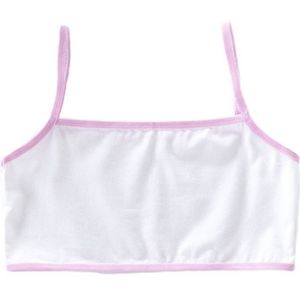 1 Pc Puberteit Meisjes Katoen Sport Training Beha Spaghettibandjes Ademend Ondergoed Non Padded Wire Gratis Cami Crop Top