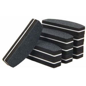 10Pcs Nail File 100/180 Half Moon Mix Kleur Nail Schuren Blokken Pedicure Manicure Care Nail Art Polijsten Gereedschap