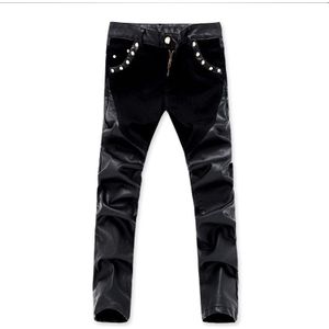 MISNIKI - ACL73 - Leren Broek - Zwart - Slim Fit - Casual