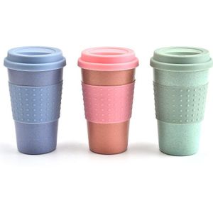 Anti Brandwonden Eco Vriendelijke Bamboe Fibre Cup Draagbare Praktische Herbruikbare Water Koffie Cups Reizen Mokken Lekvrije Outdoor