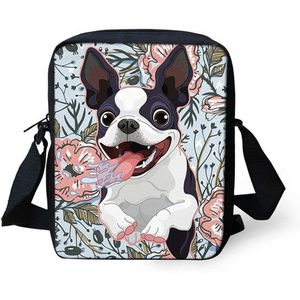 Twoheartsgirl Boston Terrier Messenger Bag Voor Meisjes Schattige Mini Vrouwen Crossbody Tassen Stijlvolle Animal Print Handtassen Kleine Bolsa