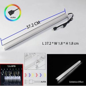 Aura Multicolor 12V/4PIN Aluminium Ademhaling Licht Strip Chassis Licht Met Magnetische Rgb Led Vervuiling Kleur Sfeer Lamp