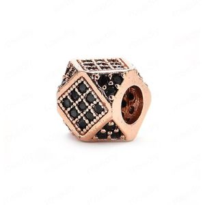 (37334) 4PCS 7x7MM Messing en Zirkoon Cube Spacer Kralen Armbanden Kralen Sieraden Maken Benodigdheden Diy Bevindingen Accessoires