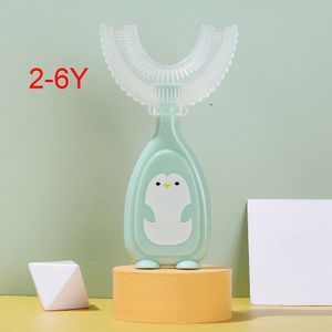 Kids Tandenborstel U-Vorm Zuigeling Tandenborstel Met Handvat Cartoon Siliconen Orale Care Cleaning Brush Voor Peuters Leeftijden 2-12