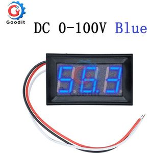 Mini Led Digitale Dc 0-100V Voltmeter Gauge Voltage Volt Fahrzeuge Panel Meter Rood/Blauw/Groen 12V 24V 48V Voor Auto Etc