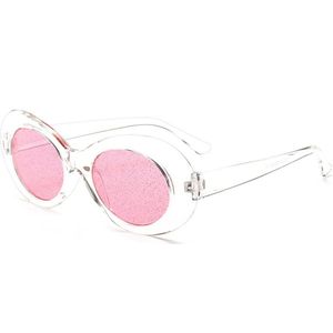 Mode Ovale Glazen Snoep Kleur Zonnebril Vrouwen Zonnebril Lens Legering Zonnebril vrouwelijke Brillen Frame Driver Bril Glitter
