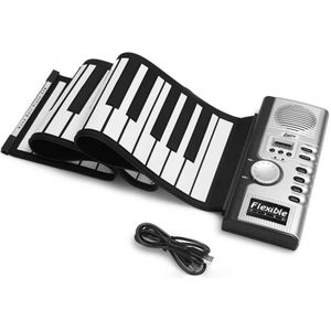 Synthesizer Keyboard Piano 61 Toetsen Draagbare Elektrische Piano Keyboard Orgel Silicon Flexibele Roll Up Piano Soft Keyboard Piano