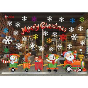Jaar Kerst Home Decor Muur Stickerwindow Sticker Sneeuwvlok Santa Raamstickers Kerst Muurstickers Voor Kinderen Kamers